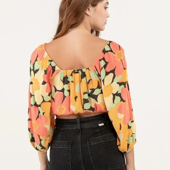 Billabong Sun City Floral Crop Top - Picture 1 of 4